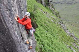 Guy Buckingham climbing in the Mourne Mtns after the meeting