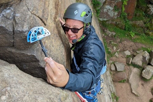 Michael climbing at Horseshoe Quarry