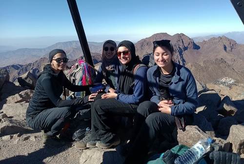 Rehan with a group in the Atlas mountain Morocco