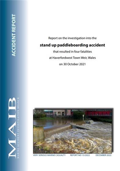 Cover of the Marine Accident Investigation Branch report into the Haverfordwest tragedy 