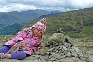 Libby Worthington enjoying a rest at the summit