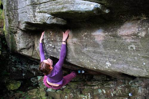 Nicole bouldering at Goldsborough