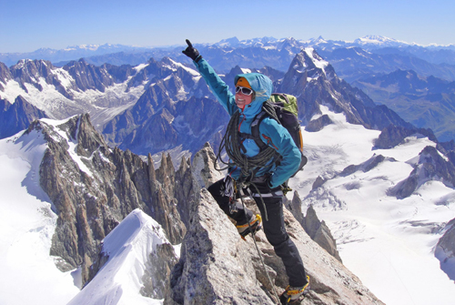 Lou on Mont Maudit in the Alps