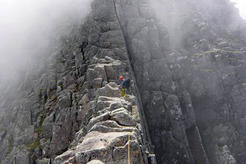 Dave working on Tower Ridge