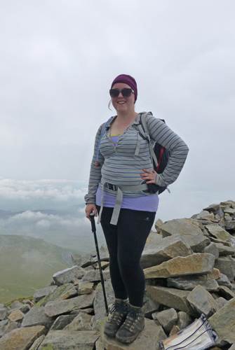 Nicola on the summit of Elidir Fawr