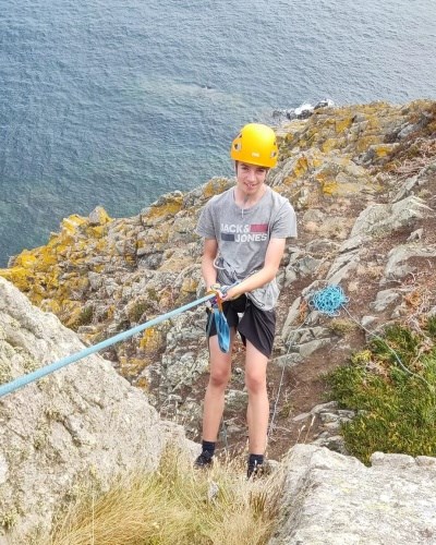 Jonah abseiling